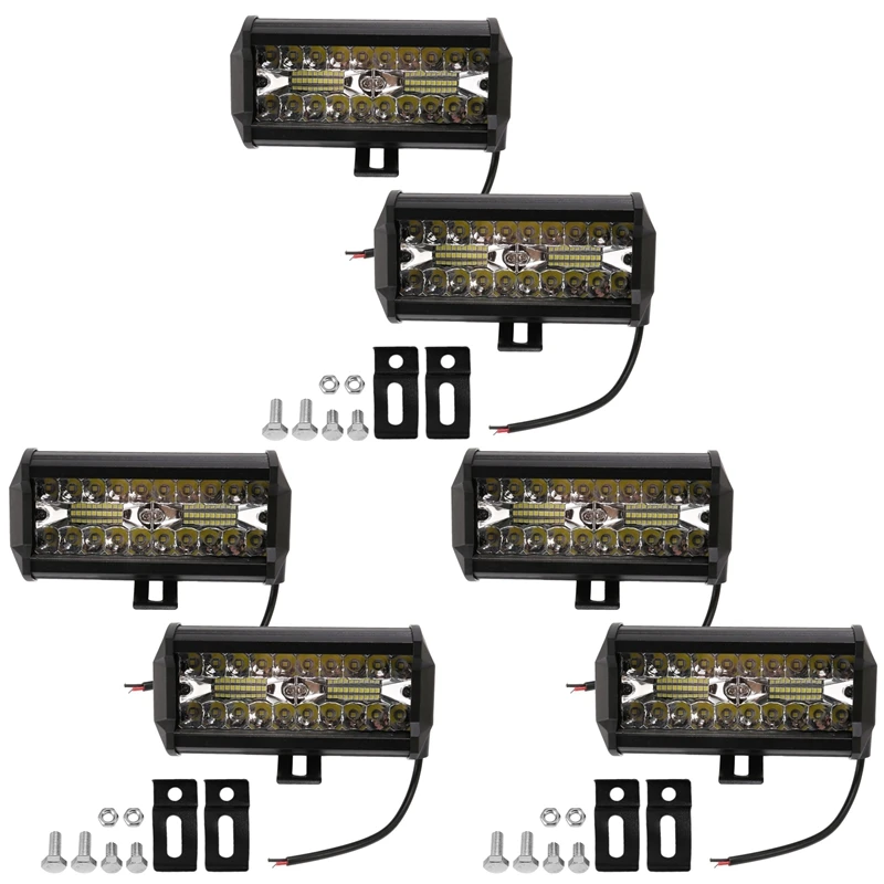 

6Pcs 7Inch 800W LED Work Light Bar Flood Spot Combo Offroad SUV Fog Lamp Driving Truck Outdoors