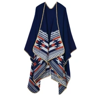 shawl autumn winter new warm scarf shawl european american fashion split cashmere cloak multi purpose shawl ponchos c2