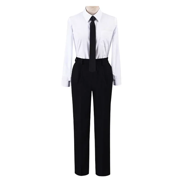 Аниме Бензопила Человек Макима Косплей Костюм Черный Тренч Униформа Парик