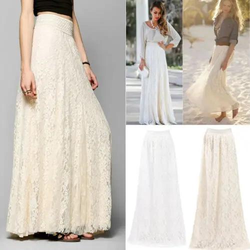 Женская длинная юбка в стиле бохо элегантная шифоновая Повседневная однотонная