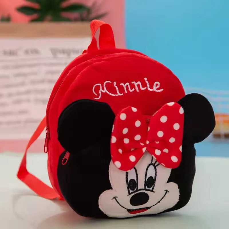 Фото Милые Мультяшные плюшевые игрушки Disney, рюкзак с Микки Маусом, Минни, Винни-пухом, фигурками Мстителей, детская школьная сумка для детского сада №2