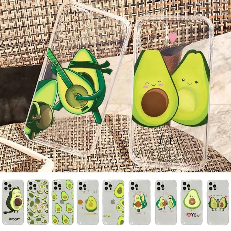 

YNDFCNB Fruit Avocado Phone Case For iPhone 13 14 Pro Max XS XR 12 11 Pro 13 Mini 6 7 8 Plus Soft Clear Back Cover