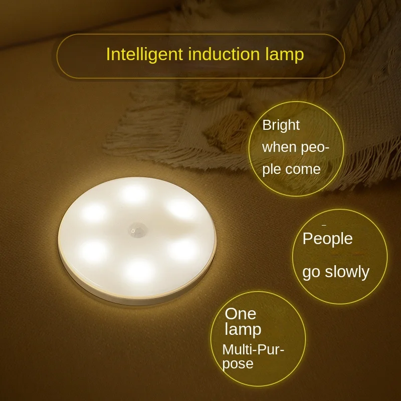 

Intelligent Human Induction Cabinet Light Bedroom Night Light Magnetic Induction Light USB Charging Night Light Bedside Lamp
