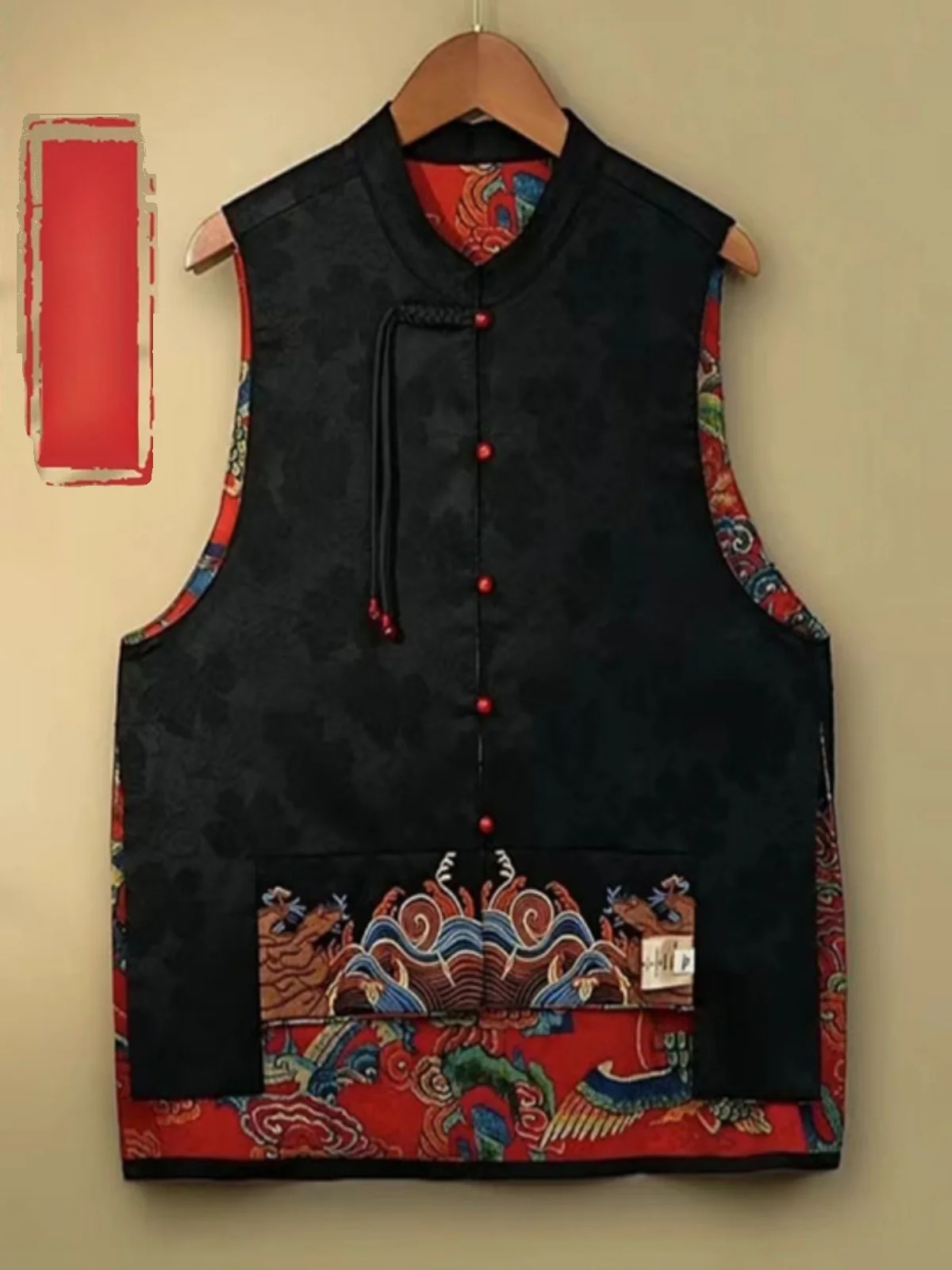 Новый китайский Sle ретро национальный этнический двусторонний жилет с вышивкой