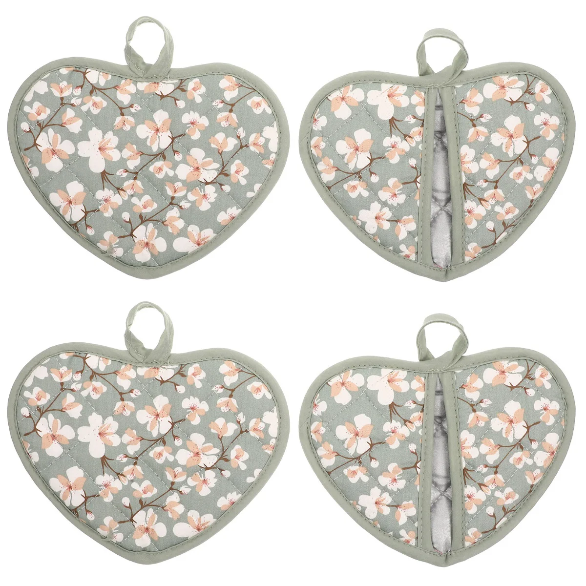 

Oven Resistant Pot Mitts Heat Potholder Gloves Coaster Hot Cooking Cotton Pinch Baking Pocket Kitchen Mittens Finger Holder