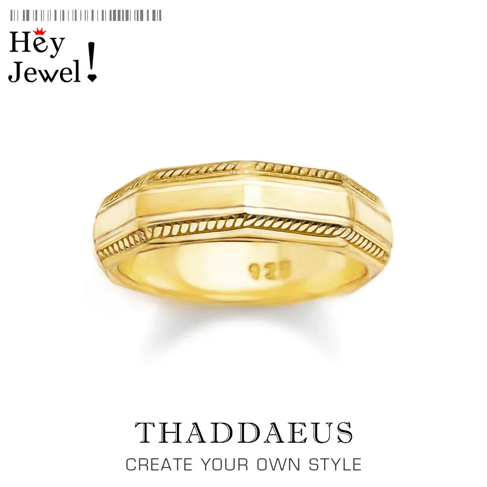 

Couples’ Ring Angular Gold,TrendyFine Jewerly For Women Men Autumn Modern Gift In 925 Sterling Silver