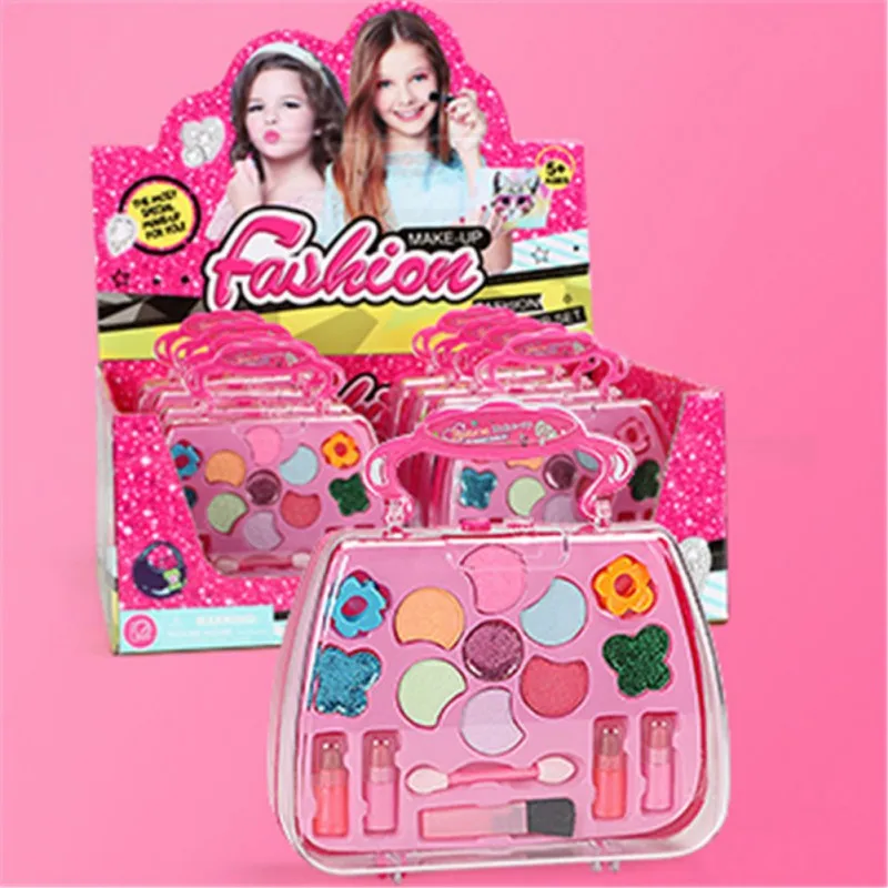 

Children's Makeup Kit Handbag Children Makeup Cosmetics Suits Playing Box Princess Toy Sets Lipstick Eye Shadow Gift For Girls