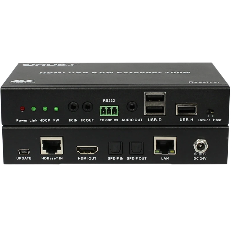 HDBaseT 2,0 HDMI USB KVM-удлинитель до 100 футов/6/7 м над кабелем CAT5e/
