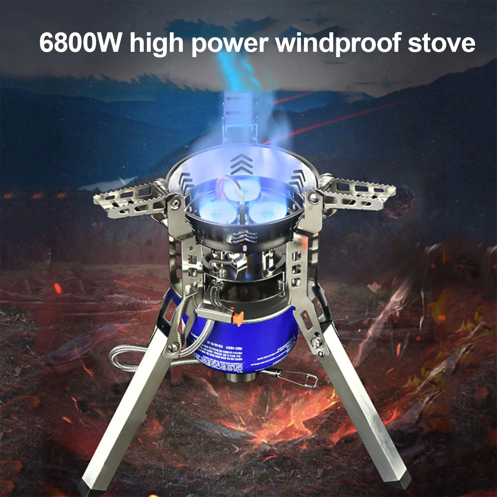 Windproof Camping Gas Stove Outdoor Camping Foldable Burner Burner Camping Stove Gas Strong Cookware Supplies Fire