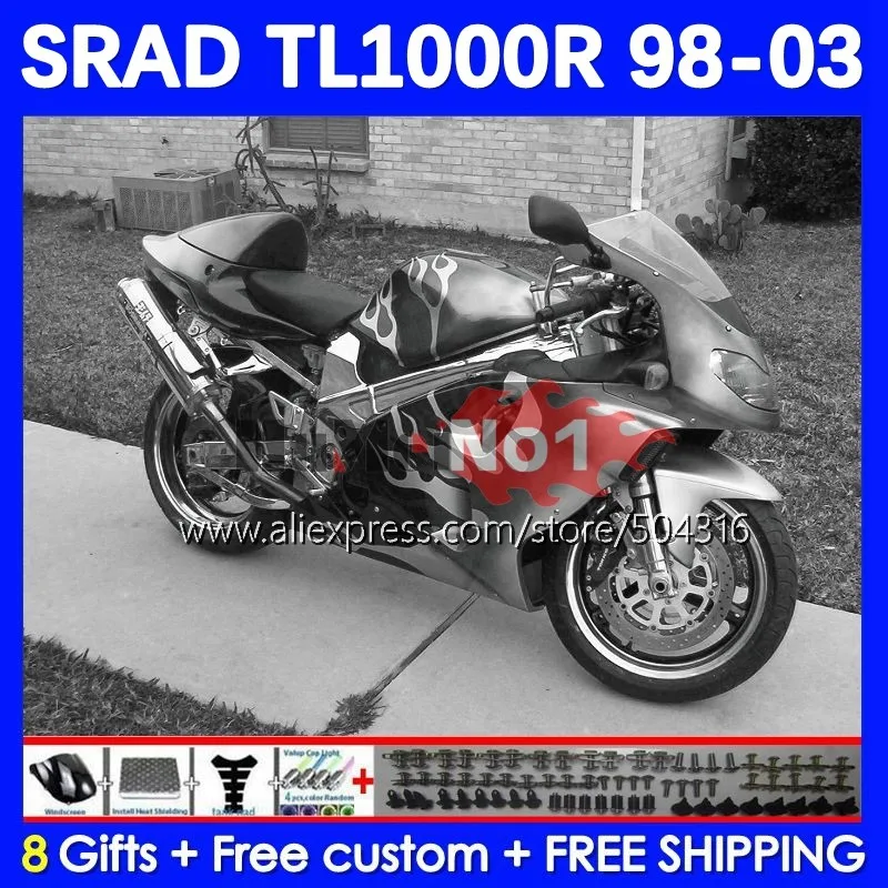 Корпус обтекателя Для SUZUKI SRAD flames blk TL1000 TL 1000 R 1000R 25No.166 TL1000R 98 99 00 01 02 03 1998 1999 2000 2001 2002