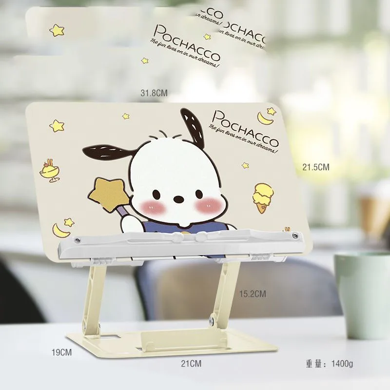 Регулируемая подставка для книг Sanrio My Melody Kuromi Cinnamoroll Pochacco, нескользящая, 180° °   Вращающаяся металлическая подставка для чтения книг и планшетов (art.: 3920db5eeaa3c) - 3920db5eeaa3c