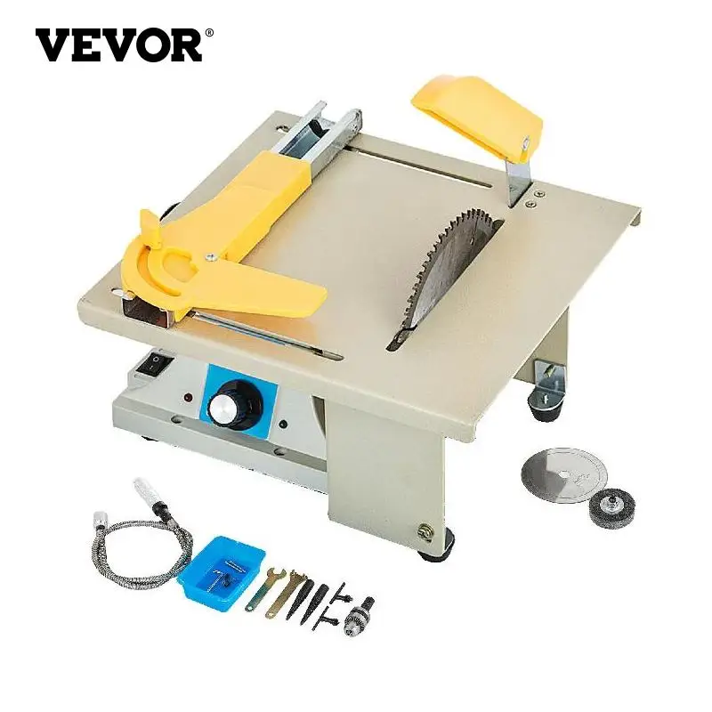 VEVOR Portable Benchtop Table Saw 350W Multifunctional Electric Mini Wood Cutting Polishing Carving Machine for DIY Woodworking
