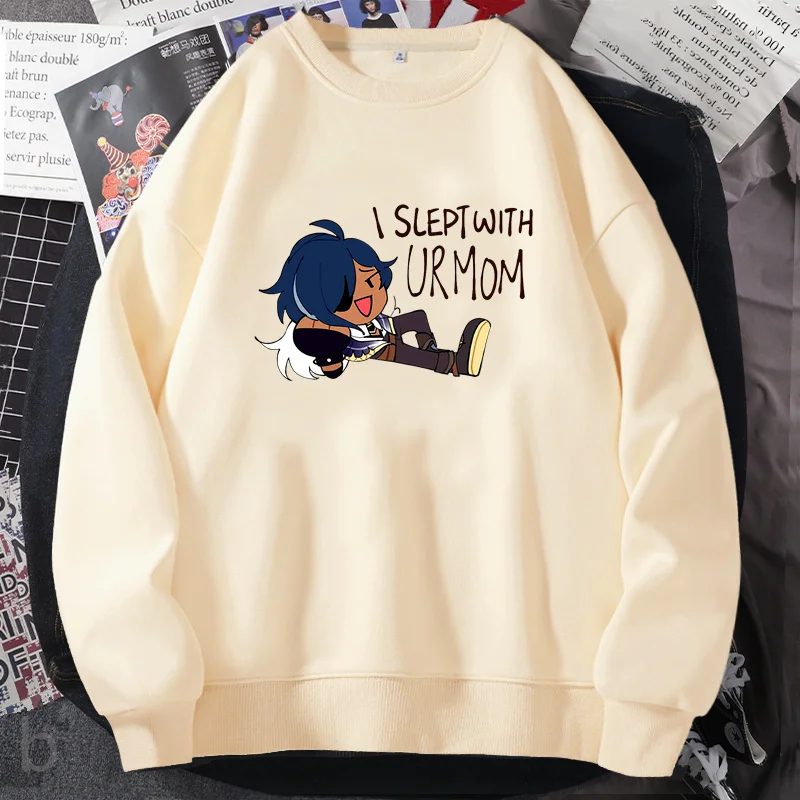 

Kaeya Genshin Impact Meme Graphic Sweatshirt Anime Cotton Crewneck Sweatshirts Pullover Long Sleeve Autumn Womans Clothing