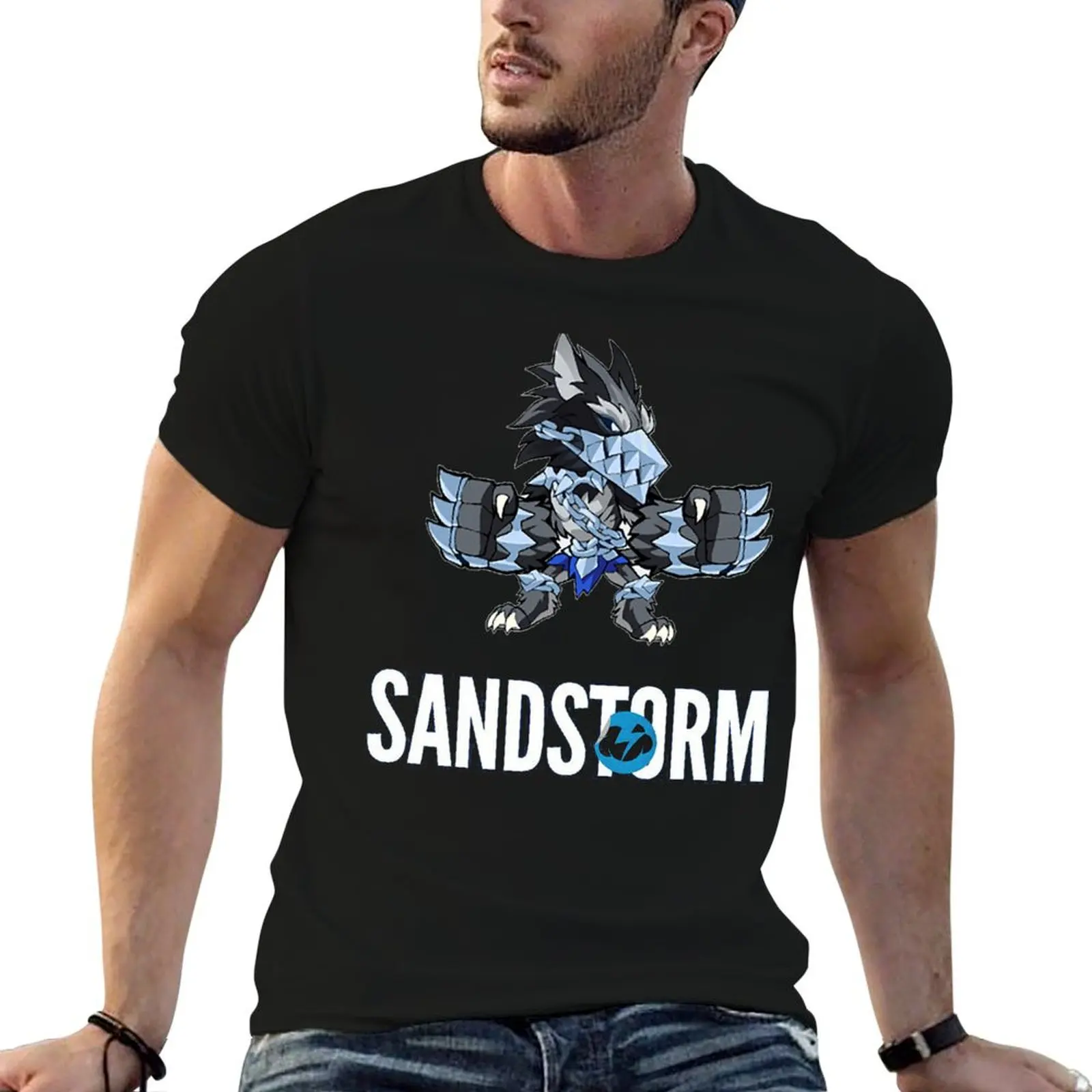 Фото Футболка Mordex Sandstorm, мужские футболки с графическим рисунком, хлопковая футболка, мужские футболки в стиле аниме, футболка для мужчин №1