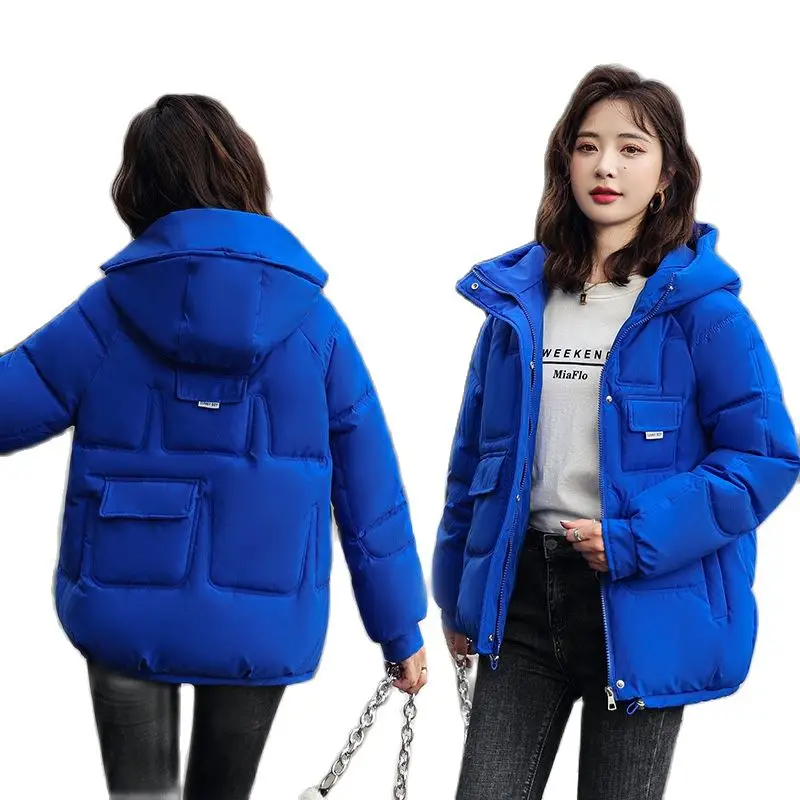 

Женская зимняя куртка с хлопковой подкладкой, синее, зеленое теплое пальто, куртка на молнии