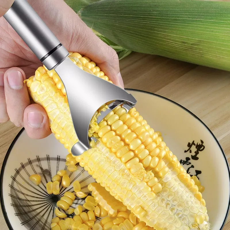 

2022New Strippe Corn Threshing Device Stainless Steel Corn Stripper Easy Peeling Corn Kerneler Peeler Fruit Vegetable Kitchen To