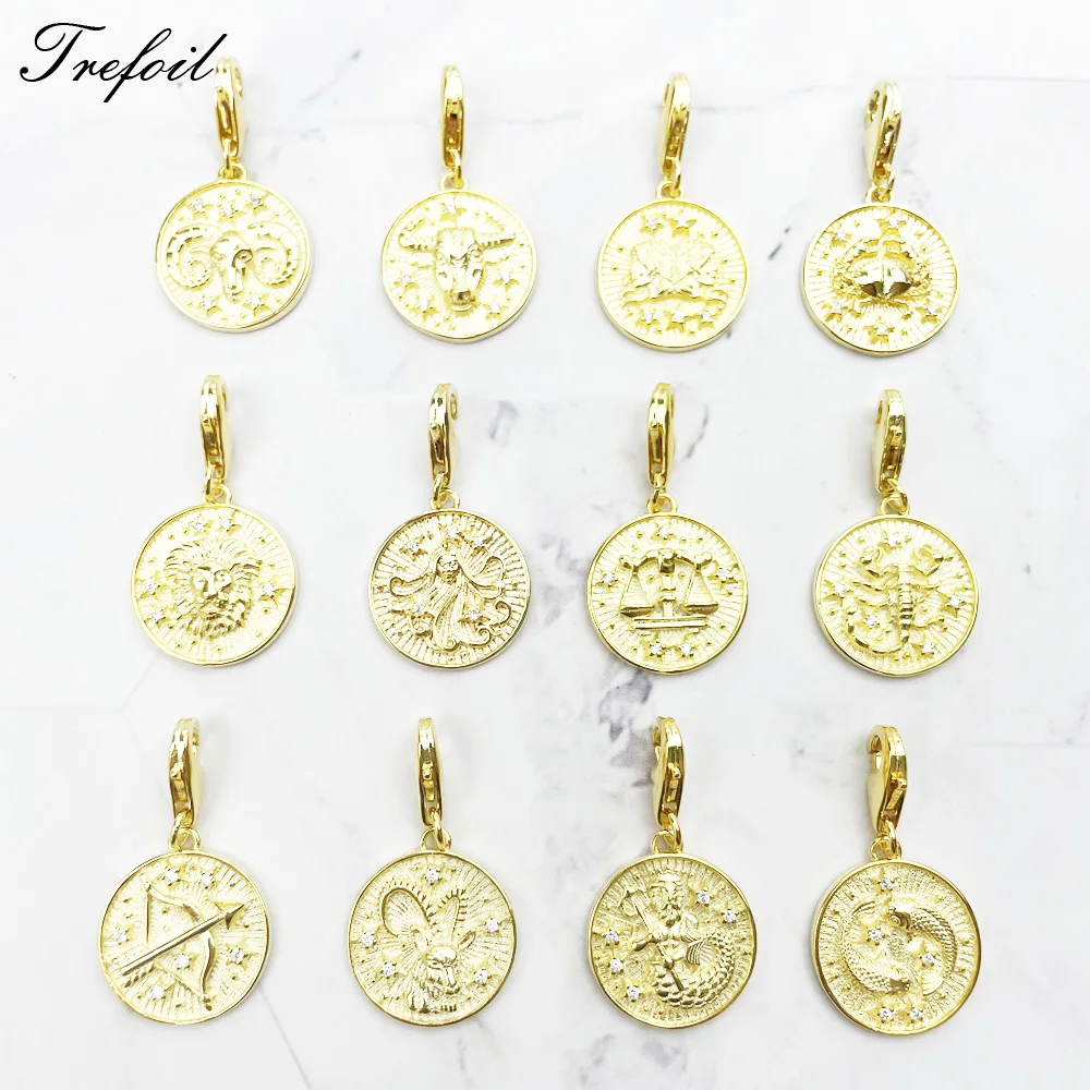 

Кулон золотистый из серебра 925 пробы с 12 созвездиями