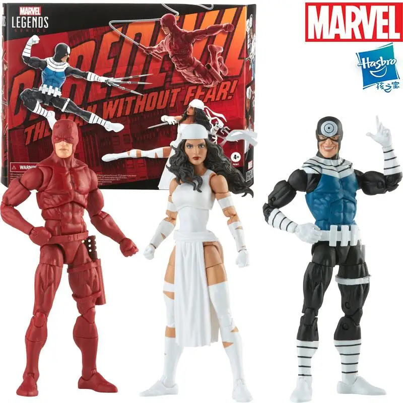 

Hasbro Original 6-Inch Marvel Legends Series Daredevil Elektra and Marvels Bullseye Collection Action Figure Toys