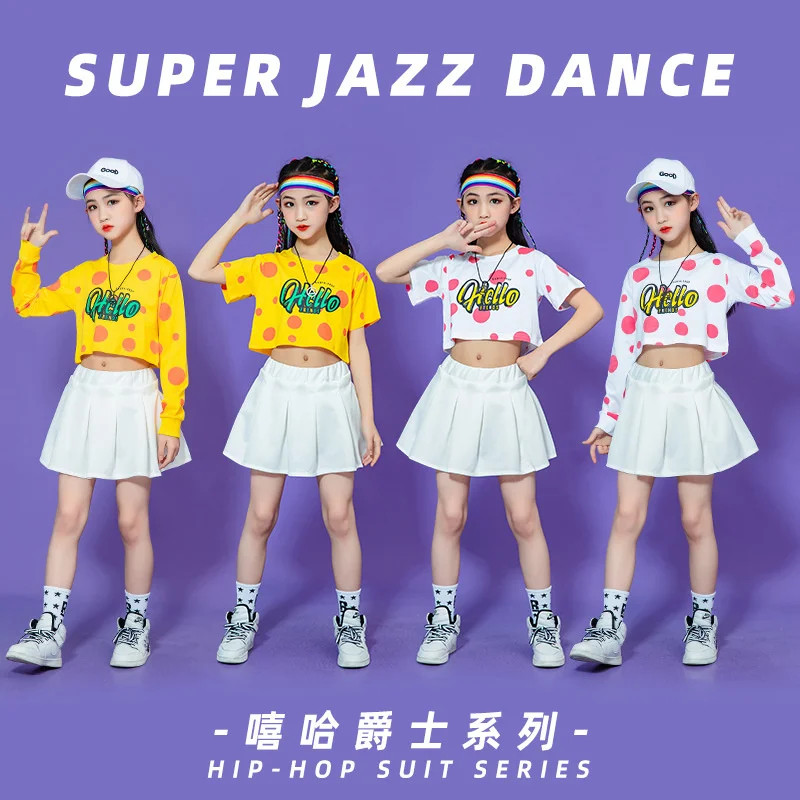 

Girls' Jazz Dance Performance Clothes Summer Girls' Fashion Stage Show Fashion Clothes Girls' Hip Hop Hip-hop Navel Exposed Suit