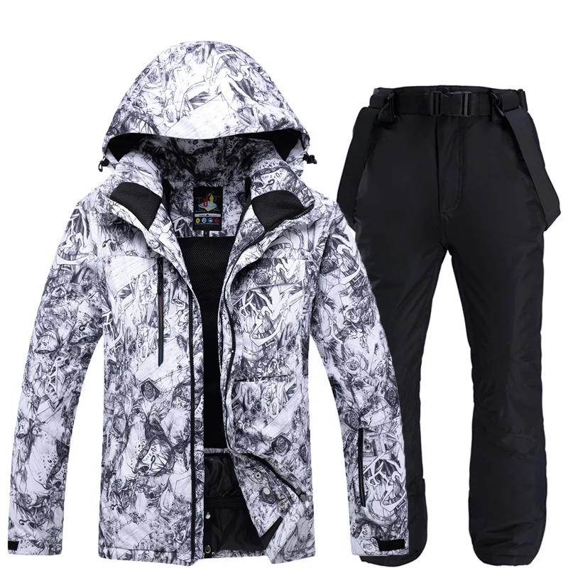

Suit Men Brands New Male Outdoor Thermal Waterproof Windproof Breathable Jacket Pants Snow Set Winter Ski And Snowboarding