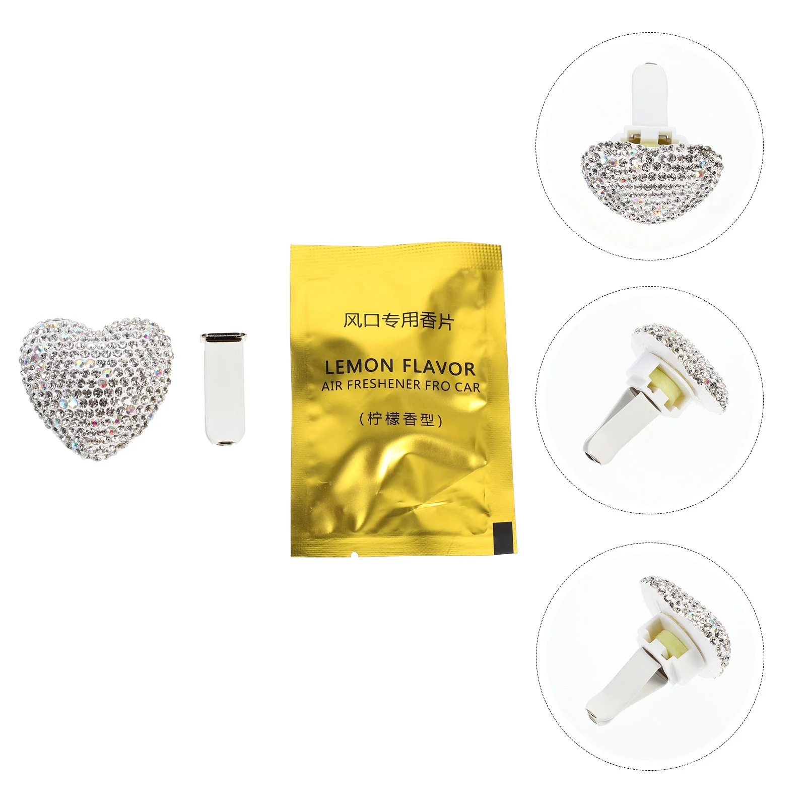 

Perfume Clip Crystals Decor Car Air Vents Accessories Rhinestone Aromatherapy Decorate Outlet Plastic Freshener