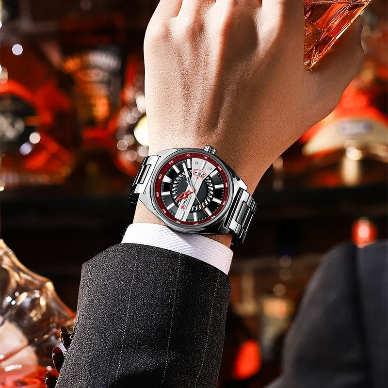 Часы наручные CURREN Мужские кварцевые брендовые Роскошные водонепроницаемые