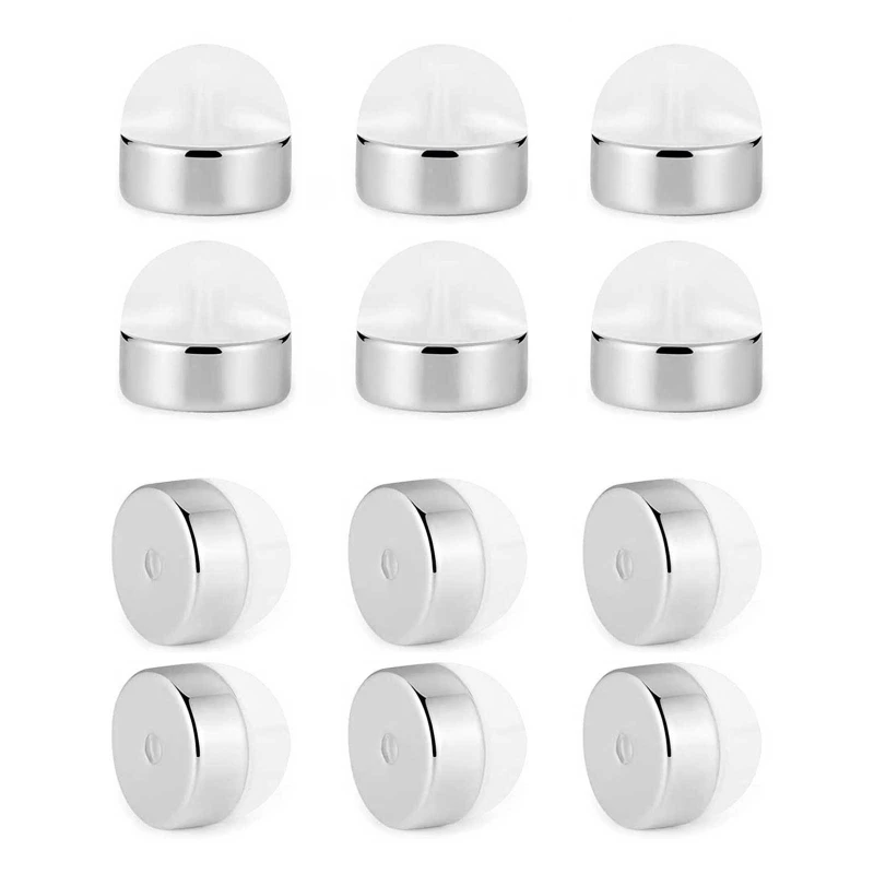 

12 Pieces Hamburger Shaped Secure Locking Earring Backs Stopper for Jewelry