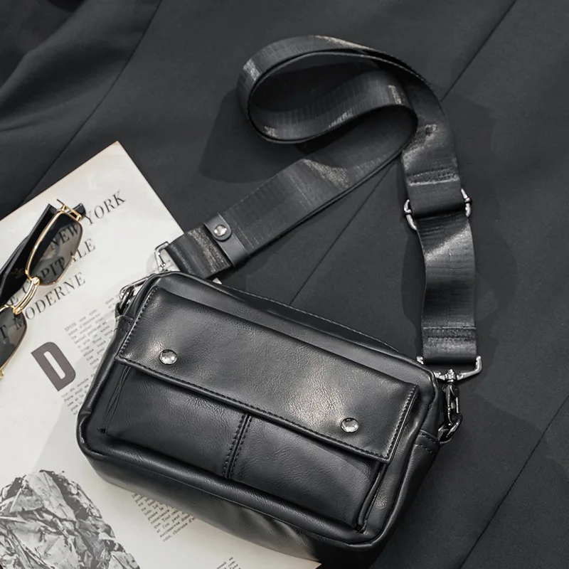 

Bag Mini Men New Bag Student Satchels Korean Crossbody Shoulder Sling Pouch Messenger Soft Casual Phone Leather Handbag Trendy