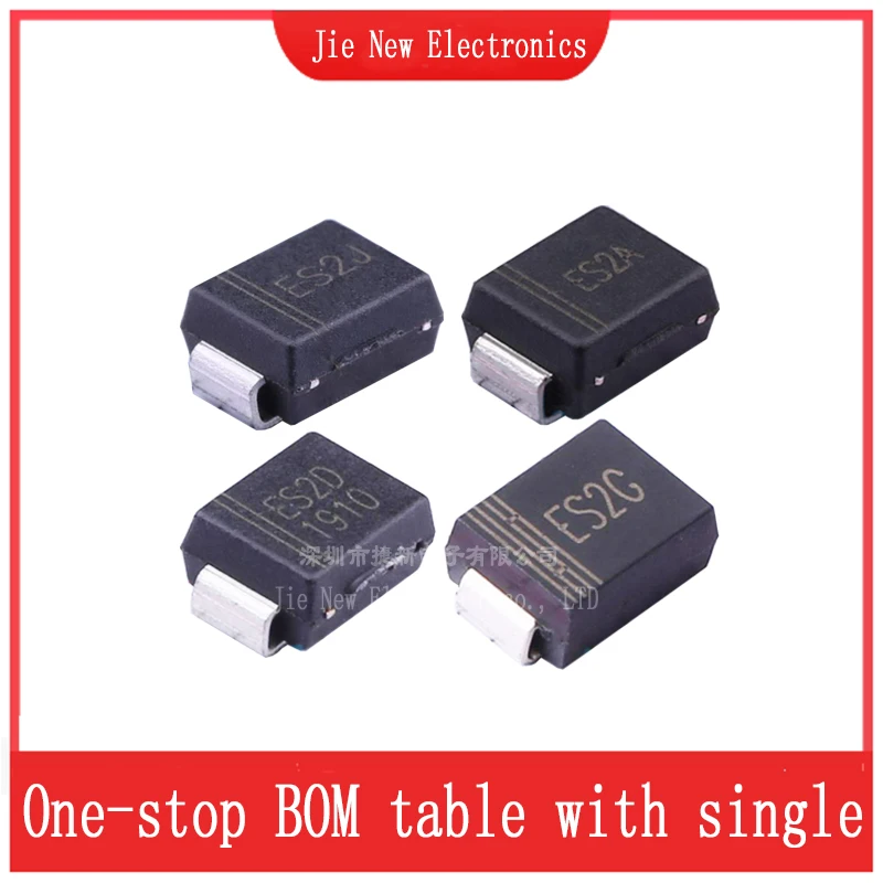 50 шт., DO-214AA ES2A ES2AB ES2D ES2DB ES2G ES2GB ES2J ES2JB ES3A ES3AB ES3D ES3DB ES3G ES3GB ES3J ES3JB, быстровыпрямительные ДИОДЫ SMB