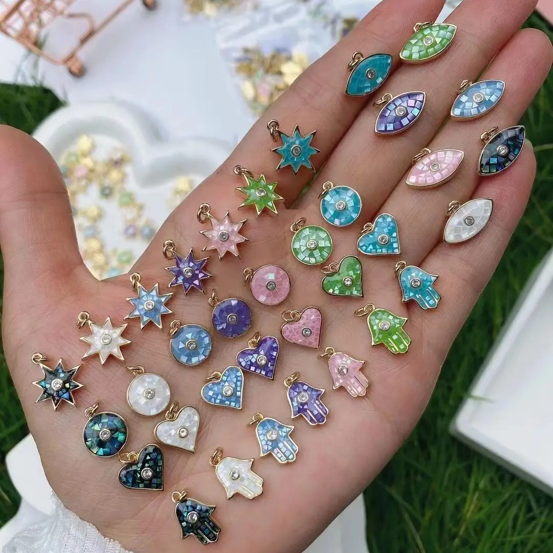 

10 шт., подвески-ракушки в виде звезд, сердца