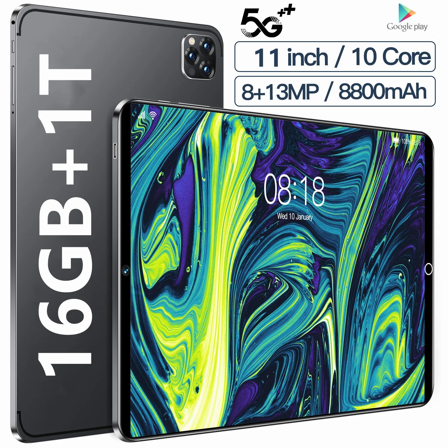 Versione Gobal Nuovo Tablet Pc 11 Pollici Android 12 16Gb Ram 1T Rom Deca Core Google Play Wps 5G Wifi Bluetooth Vendite Calde Laptop