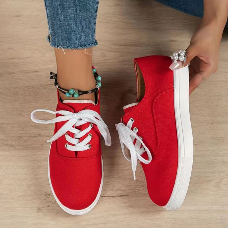 

Женские холщовые кроссовки на платформе, повседневные спортивные лоферы на плоской подошве, прогулочная обувь для бега, на шнуровке, осень 2023