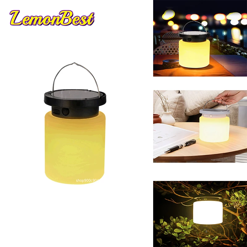 

Solar Lantern with Remote Control Silicone Hanging Solar Lights Soft Landscape Lights 1200mAh Silicone Lamp