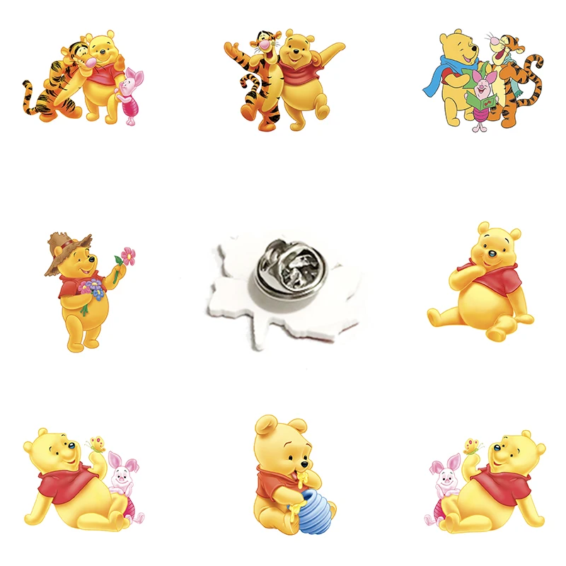 

Disney Acrylic Naughty Winnie The Pooh Lapel Pins Epoxy Resin Badges Brooches Jewelry Accessories Gifts for Women Jewelry FZS352