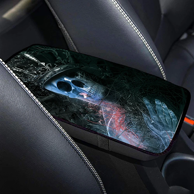 

Crown Crystal Skull Design Car Armrest Pad 1PCs Men Boy Universal Decoration Accessories Rubber Material For Citroen