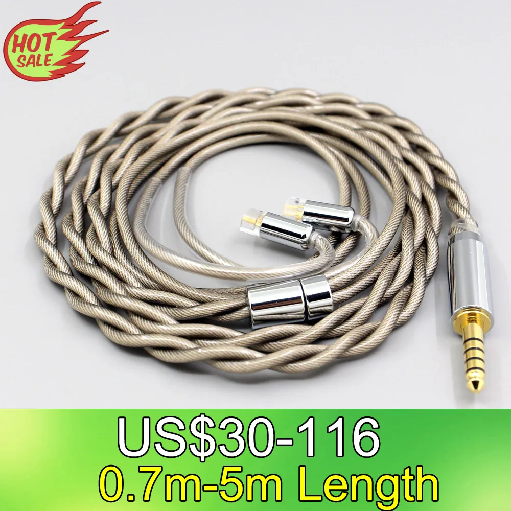 ЛН 007844 Тип6 756 core 7n Litz OCC посеребренный кабель для наушников UE11 UE18 pro QDC Gemini Gemini-S Anole
