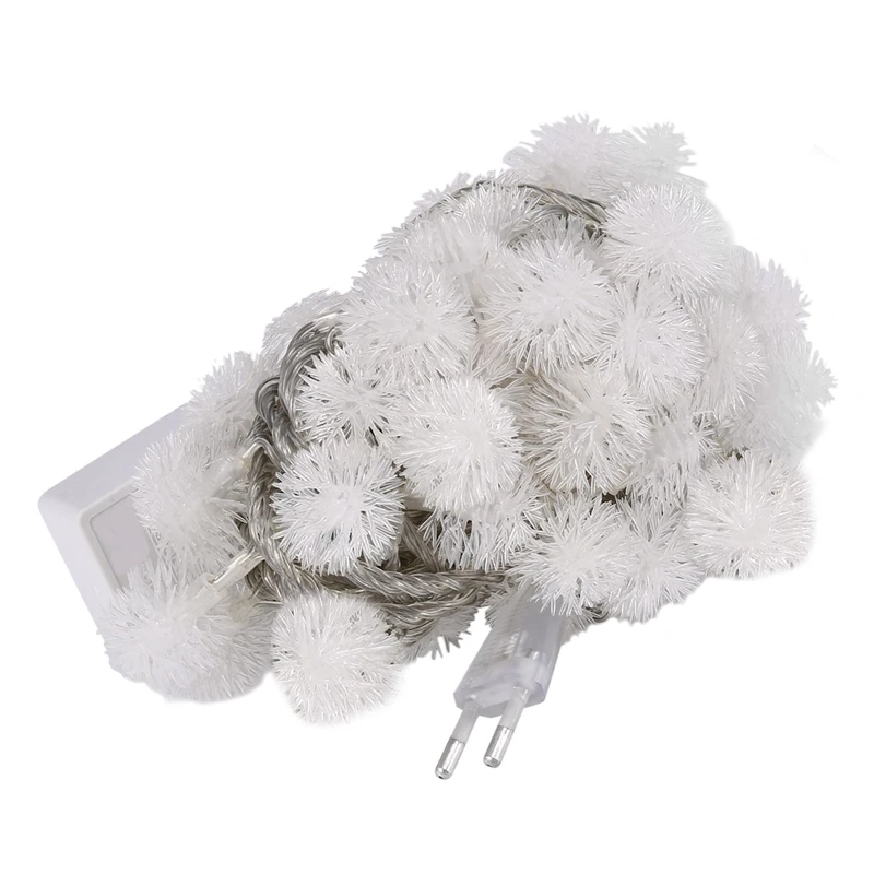 

220 В, 10 м, 60 светодиодов, Одуванчик, подвесной светильник, гирсветильник да с шариками для волос, праздничное украшение, европейская вилка