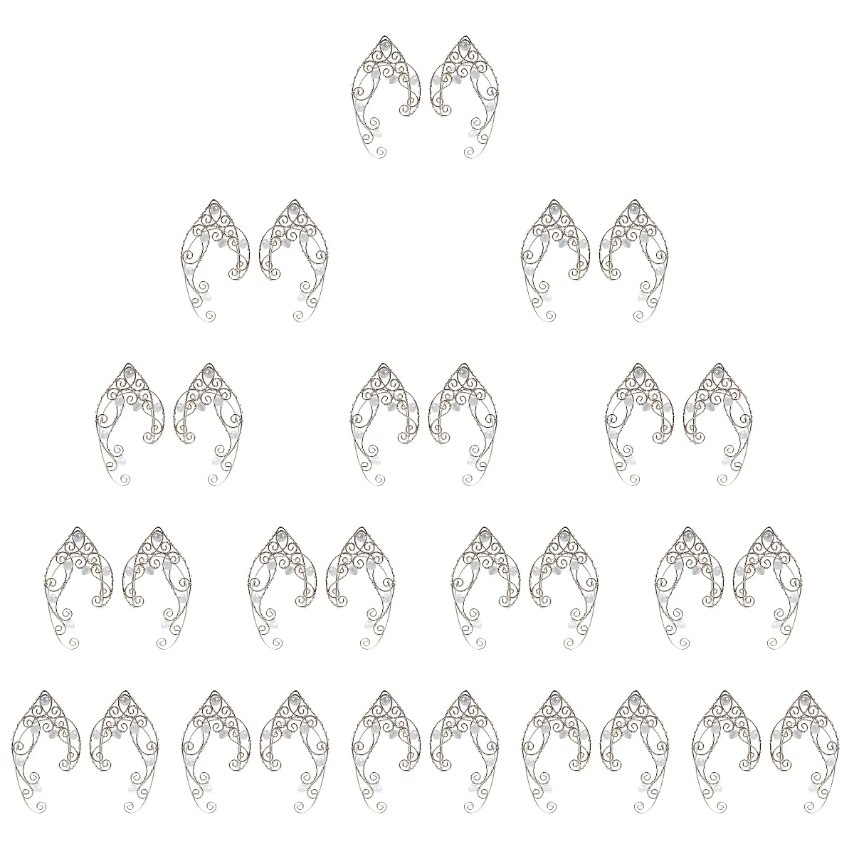 

Серьги для пирсинга женские медные, 8x3,5 см, 15 пар