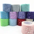 25 ярдов 5 см Блестящий рулон тюля с блестками из органзы лазерное ремесло пачка свадебное украшение из ткани Белый Тюль товары для дня рождения