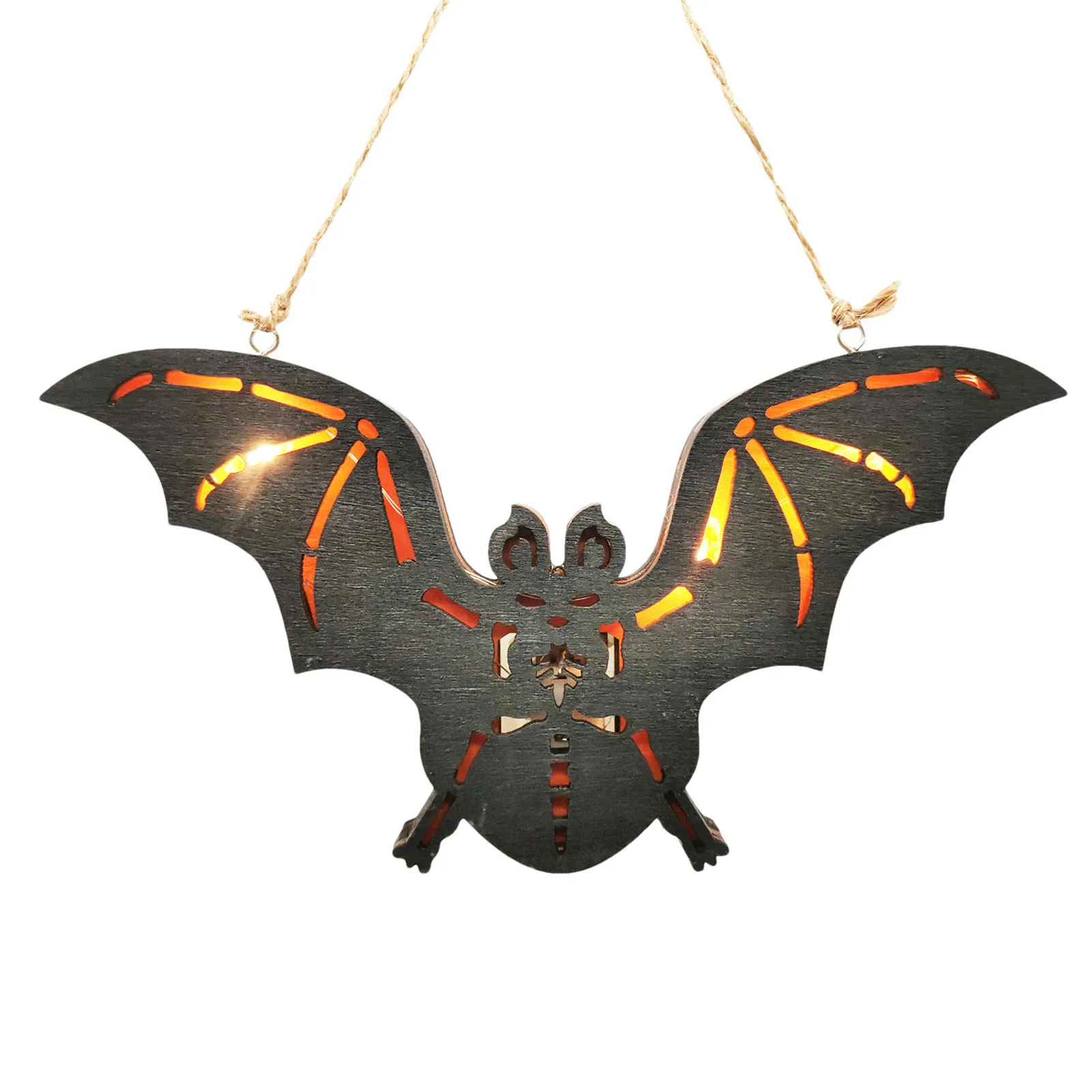 

Halloween Bat Wood Sign Halloween Decoration with Black Bats Door Sign with String LED for Party Decor 7.67 X 4.25 X 0.94 Inch