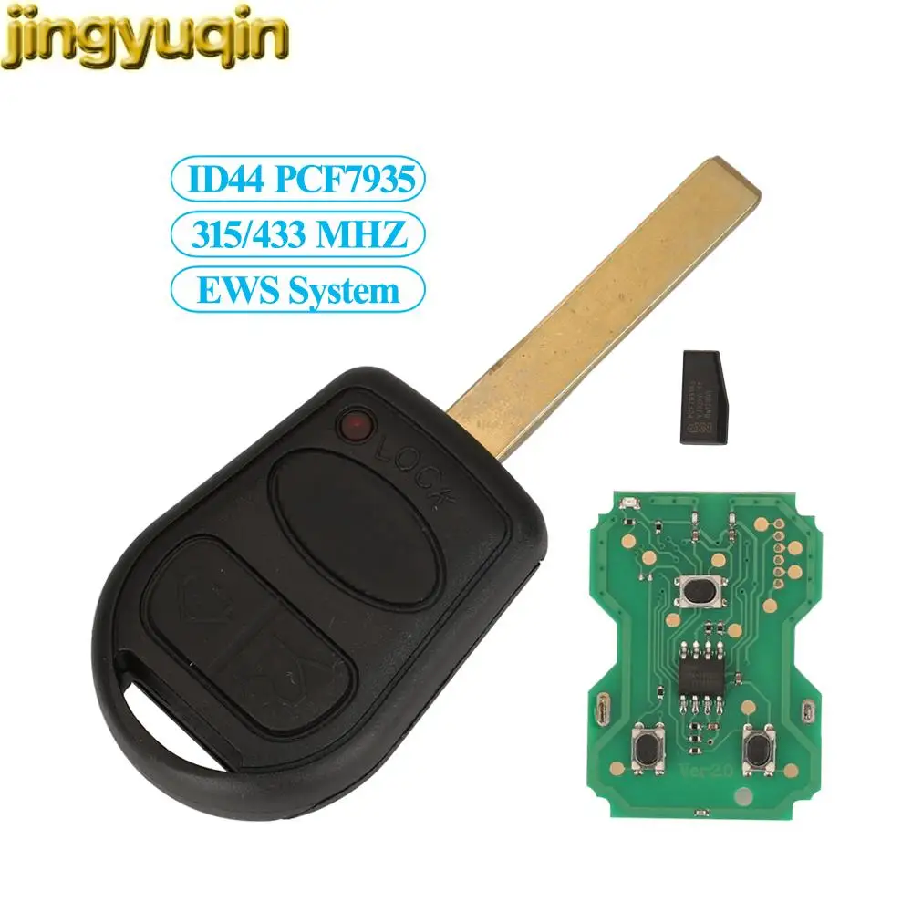 

Jingyuqin EWS System 315/433MHZ ID44 PCF7935 Chip For Land Rover Range Rover Evoque 3 Buttons Car Key Alarm Remote Entry Fob