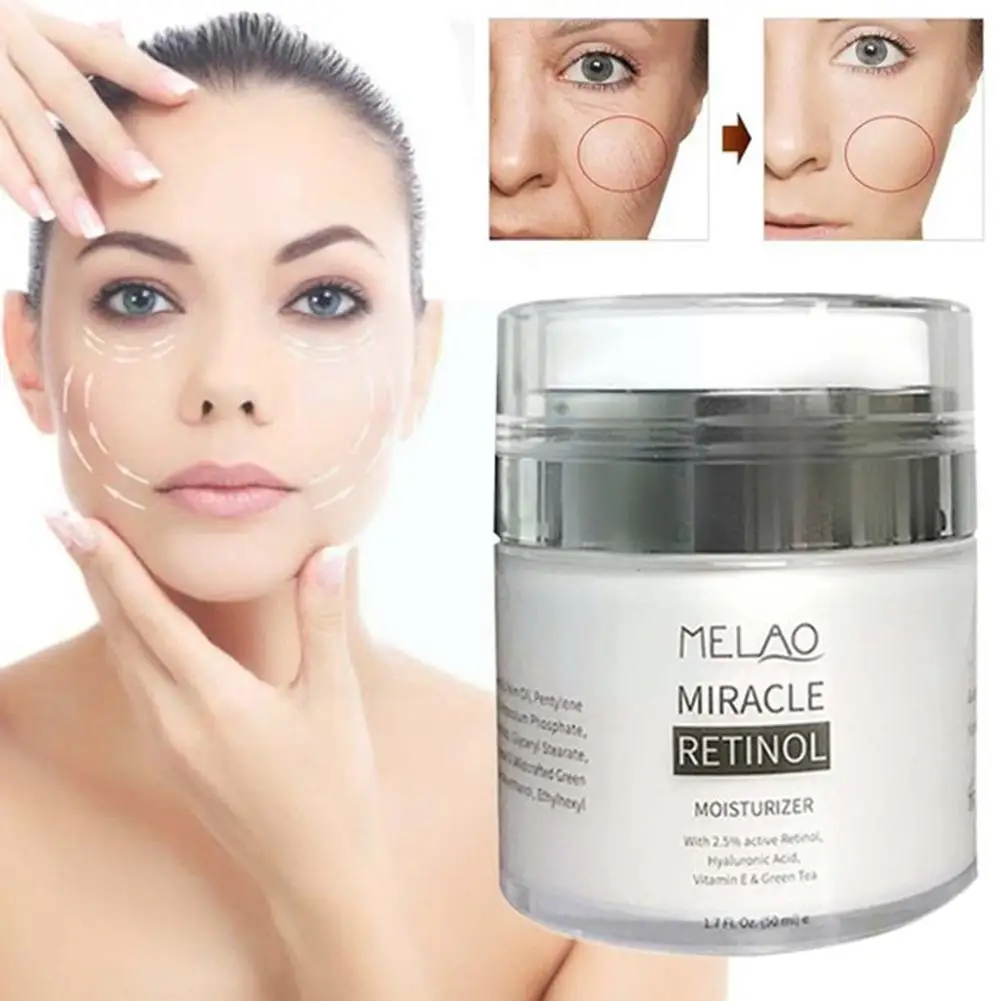 

Melao 50g Retinol Moisturizer Cream Day Night 2.5% Face Retinol Lines Acid Cream Hyaluronic Reduces Fine Cream Wrinkles Q0v7