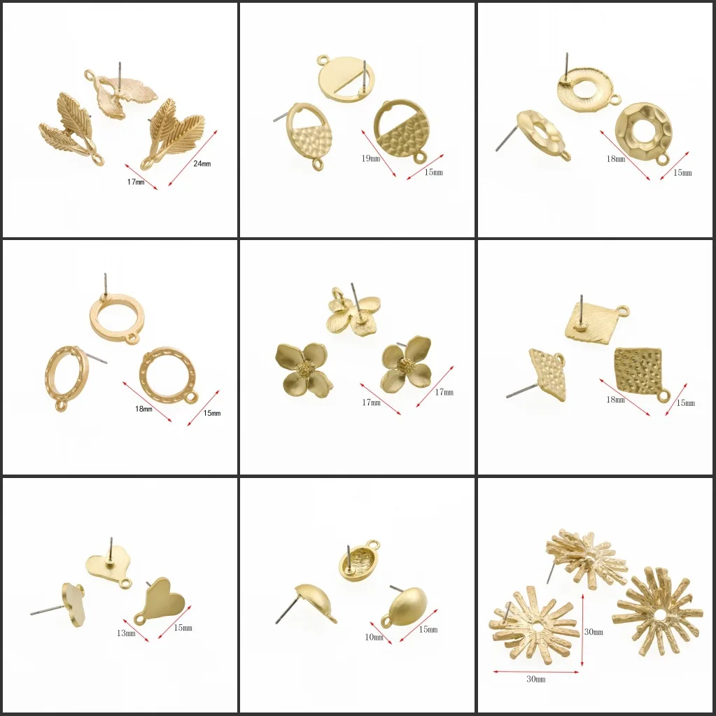 

Круглые серьги «сделай сам» из нержавеющей стали золотистого цвета с коннекторами, комплектующие для сережек-гвоздиков, комплектующие для ...