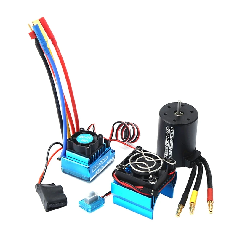 

3650 2300KV бесщеточный двигатель и с ESC и теплоотводом крышка комбо для 1:8/1:10 HSP HPI Wltoys RC автомобиль RC лодка часть
