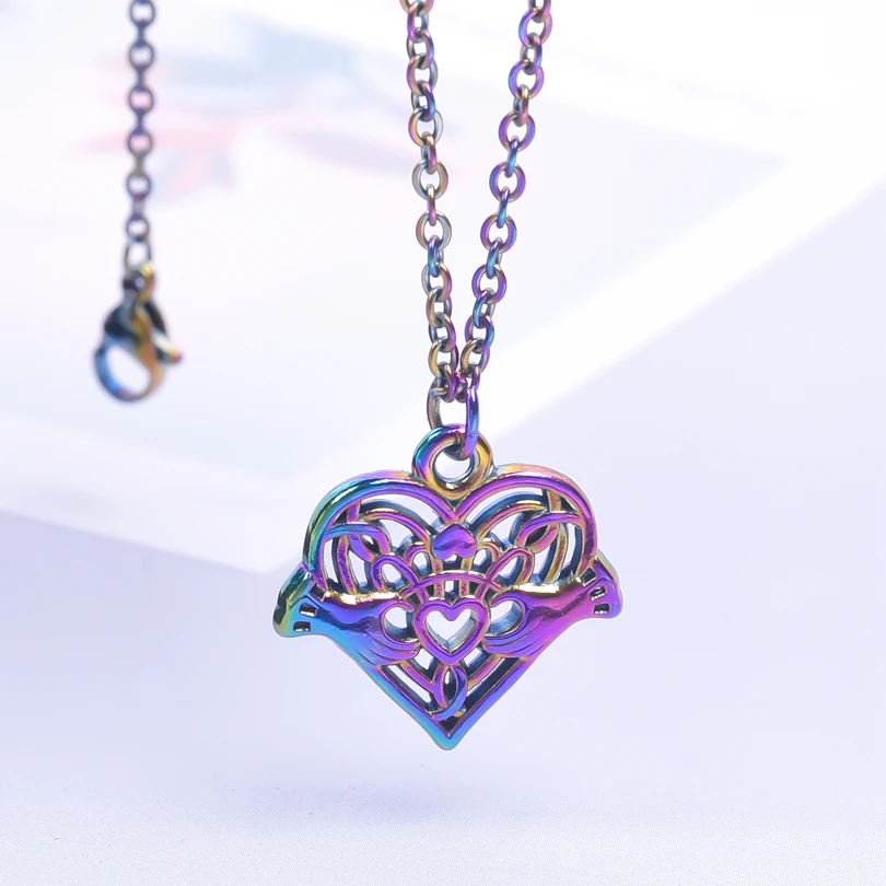 10 шт./лот романтическое сердце жест шармы Красочный кулон аксессуар для ожерелья