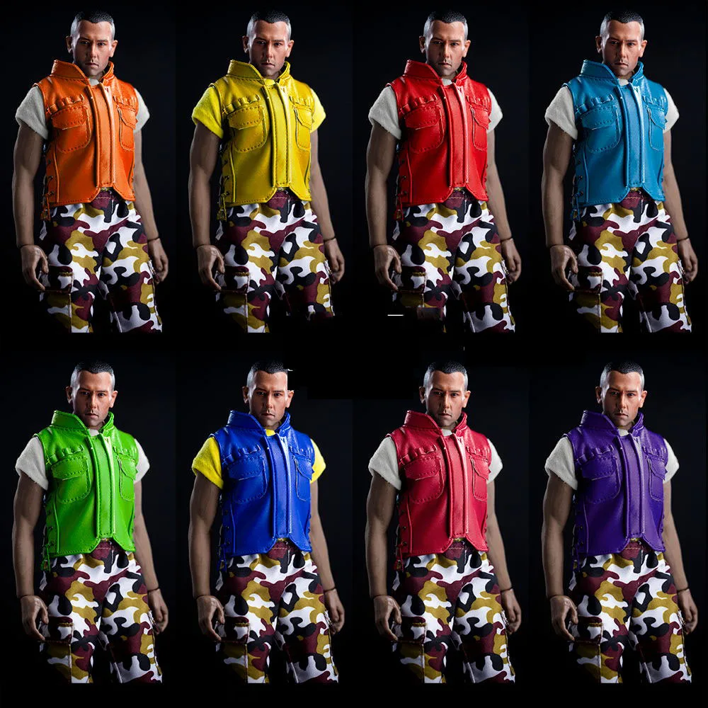 

In Stock 1/6 Scale Lyon Combat Vest Pretty Leather Gilet For 12 Inch Strong Tough Male Soldier Action Figure Model Clothes