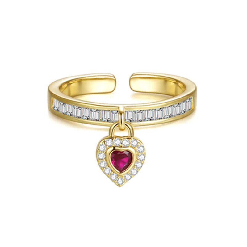 

Модное красочное циркониевое изысканное любовное Золотое кольцо, открытое высококачественное блестящее кольцо, 2023 ювелирные изделия в под...