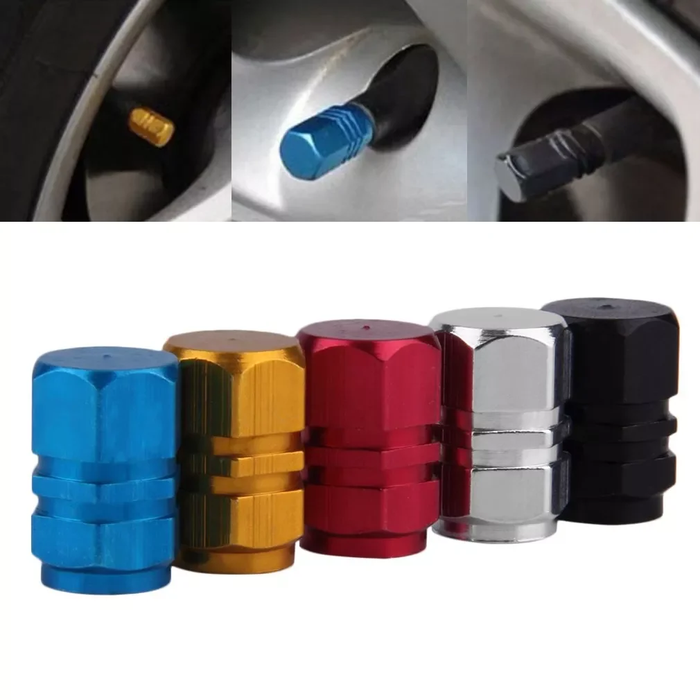 

4PCS/pack Car Tire Valve Stem Caps Auto Wheel Decoration Metal Alloy Nut Tyre Airtight Screw Cover Car Accessories Universal