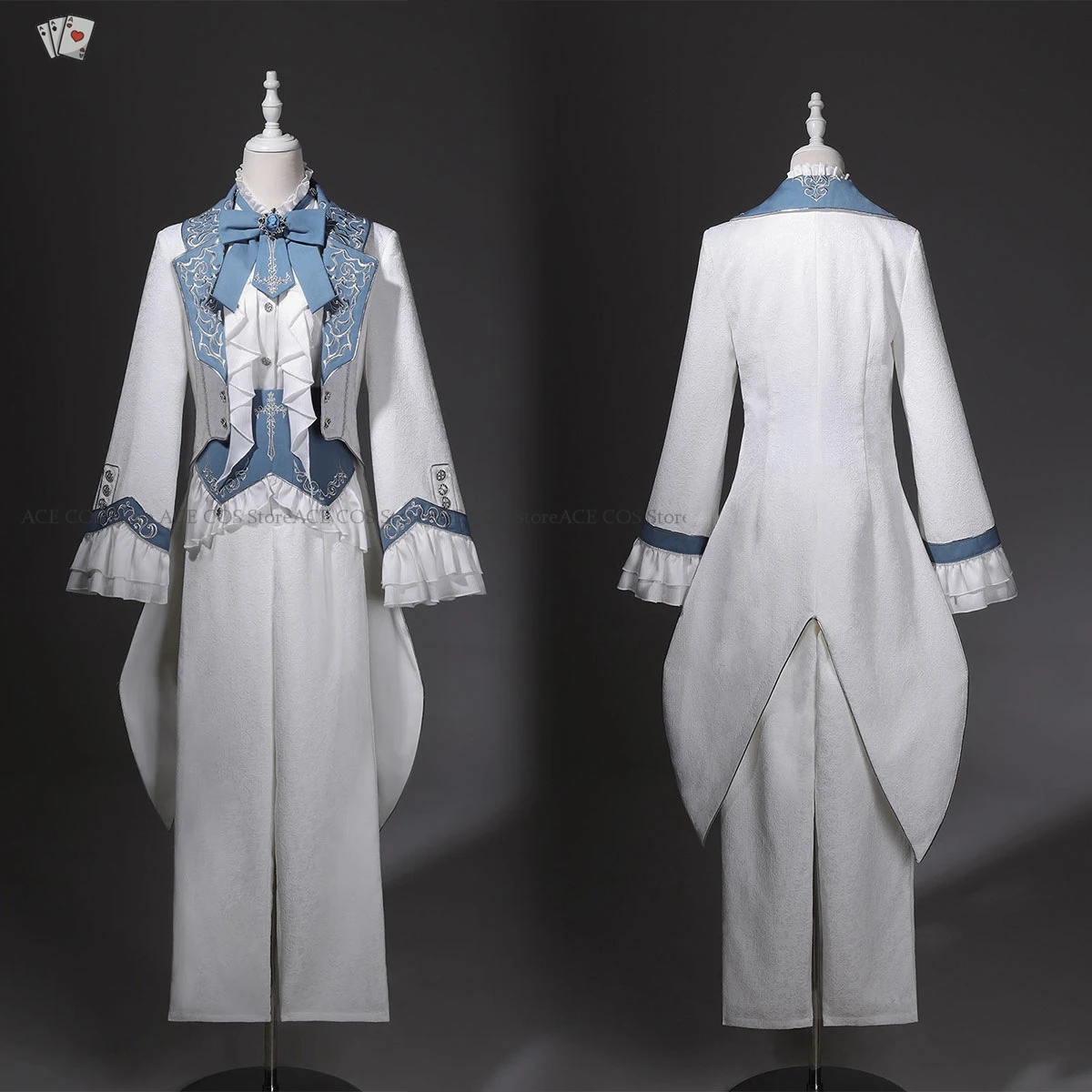 Фото Комплект Ouji Jirai Kei Knight Prince Lolita для женщин и унисекс: винтажный дворцовый наряд, пальто, блузка, пояс для утяжки талии №2