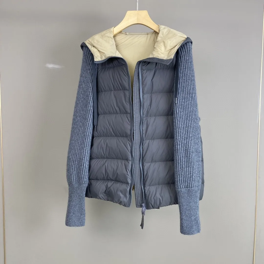 Осенний пуховик B * C с капюшоном для женщин модное женское пальто цепочкой и